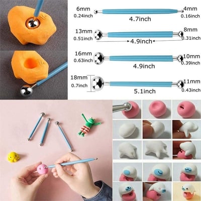 Picture of Modelling Ball Tools, Cake Fondant Tools, 4Pcs Multicolor