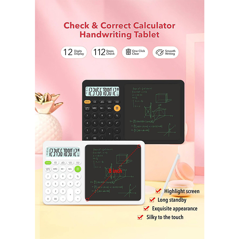 Picture of Calculator LCD Writing Tablet | 12 Digit Display | Digital Writing Pad for Students Multicolor