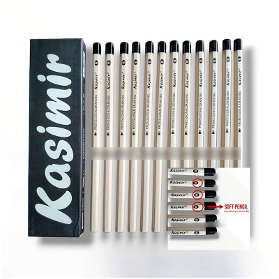 Picture of Kasimir Soft Black Charter Pencil - Available in 1ps/3PS/6PS/12ps - Smooth Writing Experience Easy to Use and Maintain 