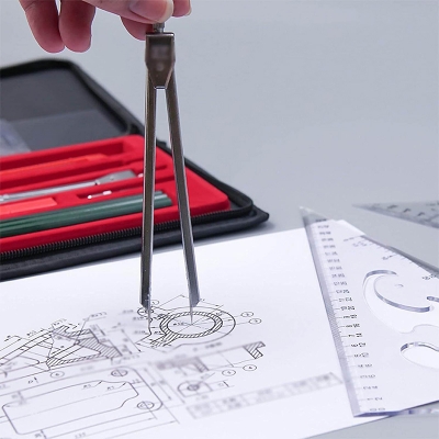 Picture of Hero Metal Drafting Divider & Compass | Precision Geometry Tool for School, Office & Engineering Use 1ps Multicolor