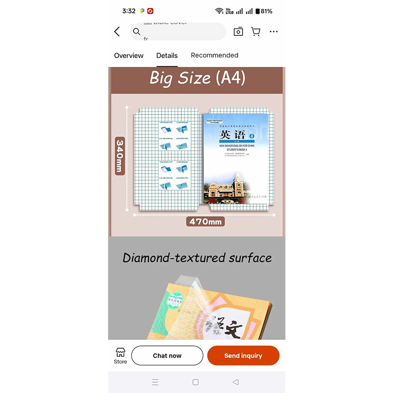 Picture of Book Cover Sticky Film - 10 Pcs Self-Adhesive Transparent Book Protectors, A4 Sizes, Waterproof, Durable Book Covering Stickers for School, Home, and Office Use. A4