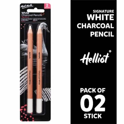 Picture of Mont Marte Signature White Charcoal Pencils Lge Hex 2pce White