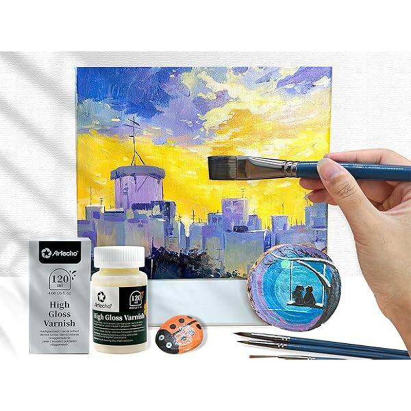 Picture of Artecho High Gloss Varnish 4oz / 120ml for Air Dry Clay, Acrylic Painting, Wood, Canvas 120ml