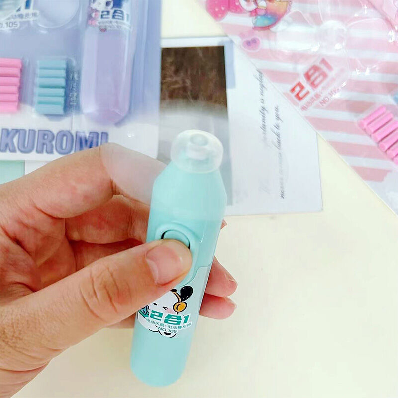 Picture of New Sanrio Electric Eraser With Fan Kawaii Kuromi Mymelody Novel Erasers Prize Students The Pencil Eraser Unique School Gifts 1ps