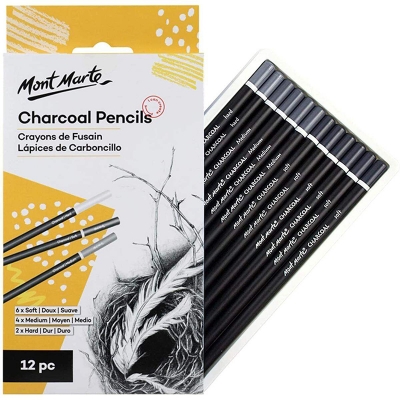 Picture of Mont Marte Signature Charcoal Pencils 12pce Charcoal