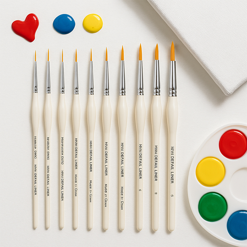 Picture of Keep smiling Artist Mini Detail liner 10pcs brush set White