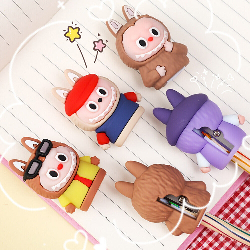 Picture of Labubu Cartoon Pencil Sharpener – Cute  Design | Kids & Students Gift Item (Random Design) Multicolor