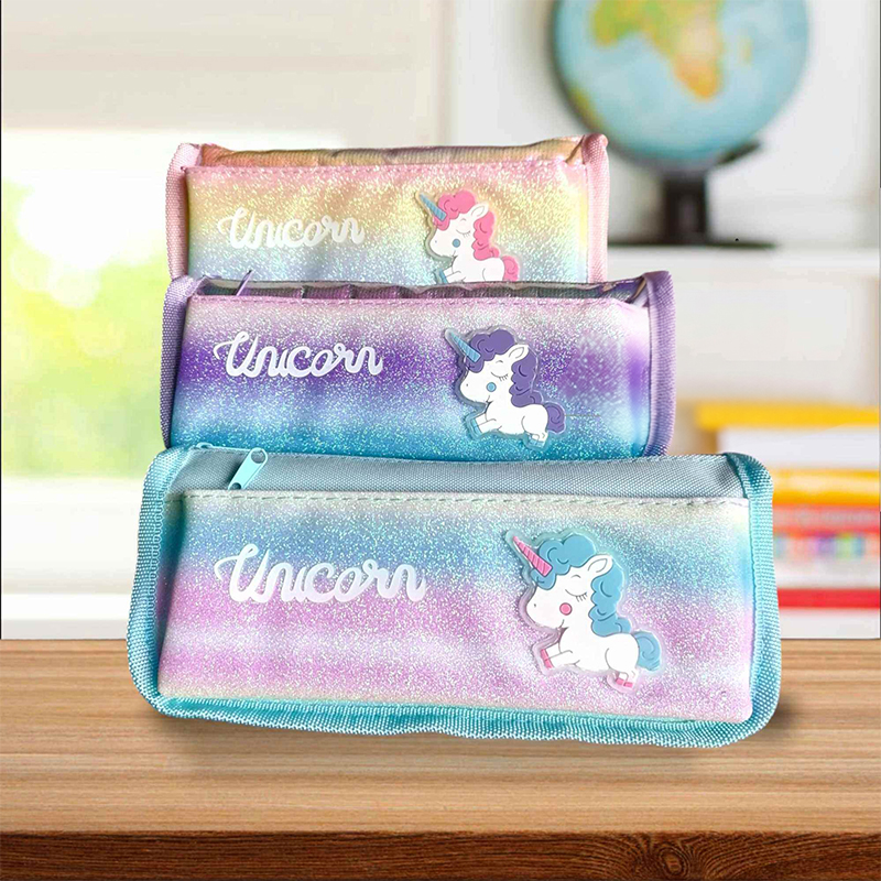Picture of Unicorn Pouch Multi Purpose Pouch Double Compartment Zipper Pencil Case for Kids 1ps Multicolor
