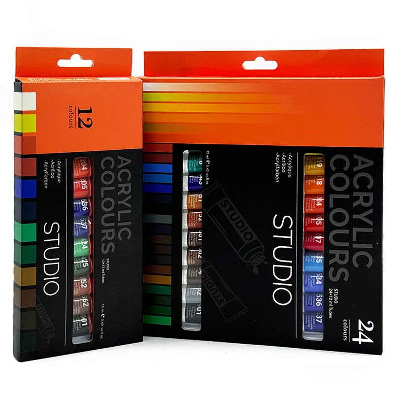 Picture of Lanpo 12 & 24 colors 12ml Acrylic Paints Artist Tubes Set for Children and Beginners 