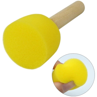 Picture of Wooden Handle Foam Brush Sponge Painting Tools for Kids Painting Crafts