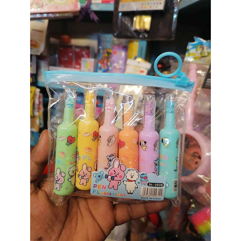Picture of Highlighter Marker Pen Bottle Shape  (Set of 6, Multicolor) 