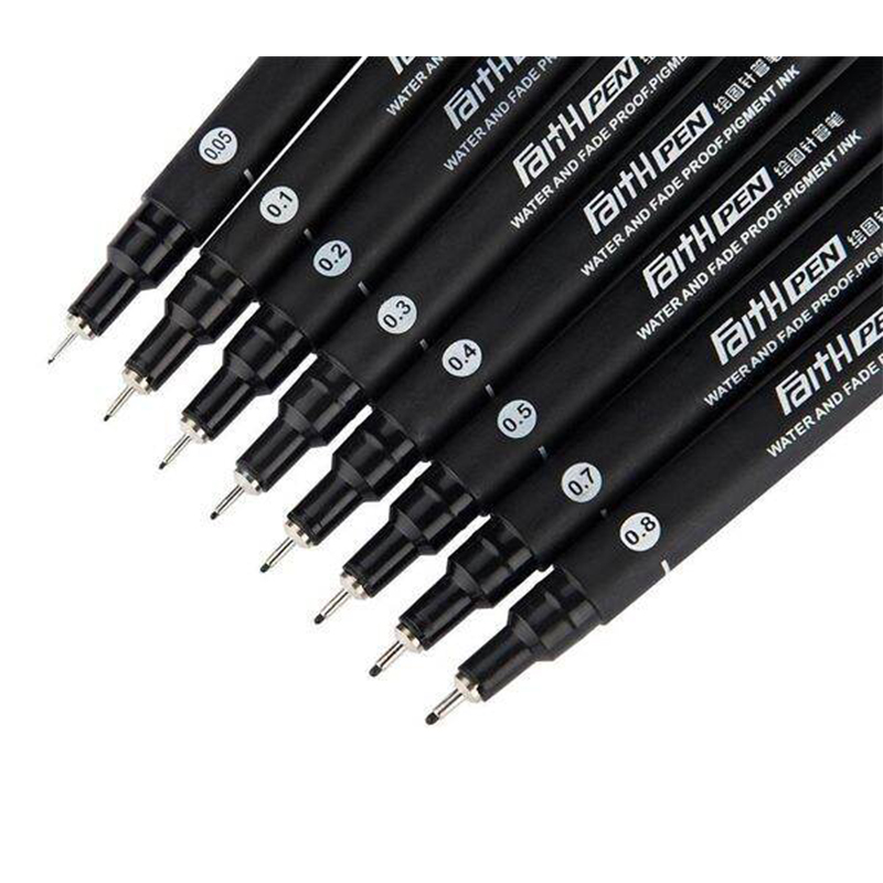 Picture of 1ps Faith Pen Fineliner Artist Pen Fine Point Painting Pen Comic Pen Marker Drawing Pen 0.05, 0.1, 0.2, 0.3, 0.4, 0.5, 0.7, 0.8 