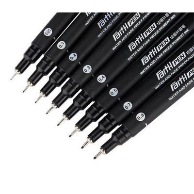 Picture of 1ps Faith Pen Fineliner Artist Pen Fine Point Painting Pen Comic Pen Marker Drawing Pen 0.05, 0.1, 0.2, 0.3, 0.4, 0.5, 0.7, 0.8 