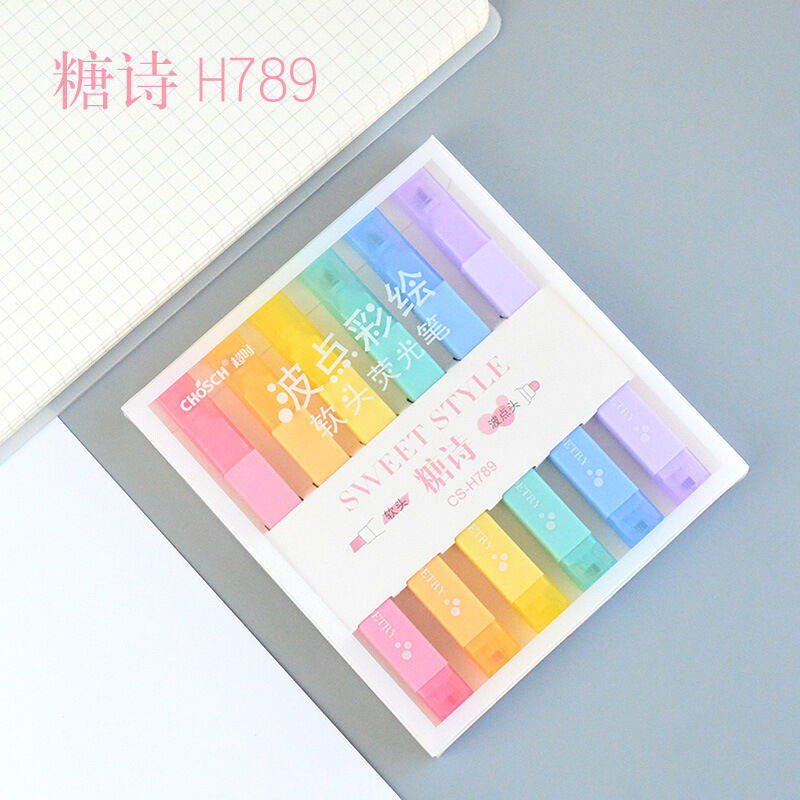 Picture of 6 color highlighter classic triangle marker pen 1 set 1Set