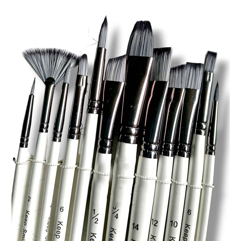 Picture of KeepSmiling 12 Pieces Synthetic Hair Watercolor Acrylic Oil Brush (6160M) 1set