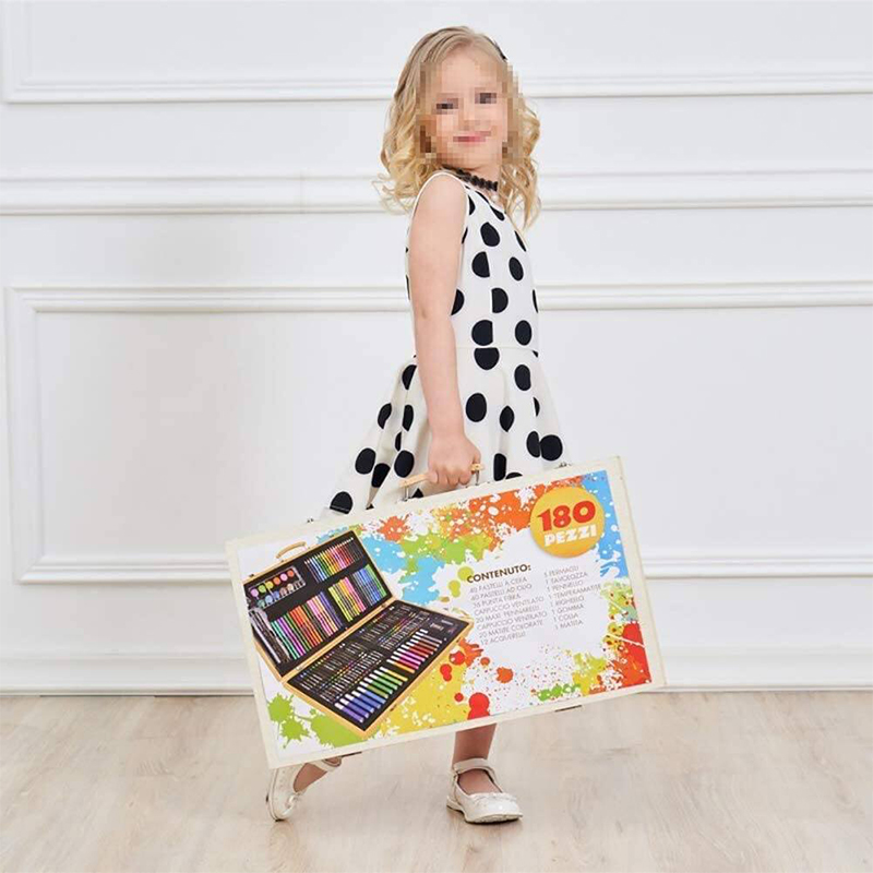 Picture of Professional Art Set 180 Pieces Deluxe Art Set in Wooden Case For Painting And Drawing Set Professional Art Kit 180ps set