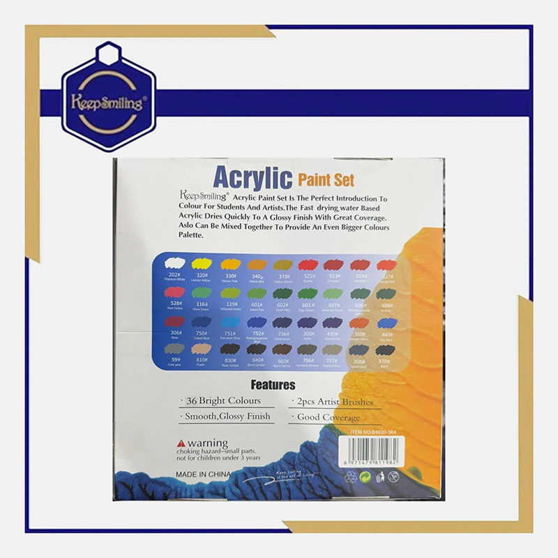 Picture of KeepSmiling 36 Acrylic Color box 30ml Tubes Paint Set for Professional Artist Multicolor