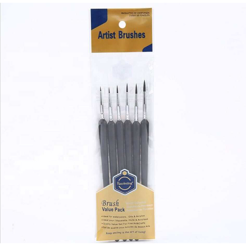 Picture of KeepSmiling 6pcs Detail Paint Brushes Artist Hook Line Brush Pen For Watercolor Paint Oil Painting For Beginners & Artists Black