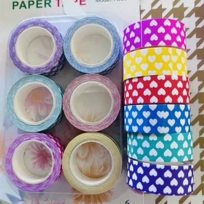Picture of 4 Different Design Craft Paper Tape( Pack of 6) 