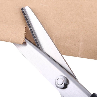 Picture of ZIgzag Stainless Steel Plastic Handle Sessior 1ps Scissors, Fabric Scissors, Zigzag Sharp Tailor Scissors, Stainless Steel Craft Scissors, Adult Pinking Scissors, Dressmaking Scissors, Fabric Scissors, Professional Multicolor