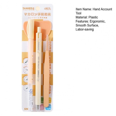 Picture of Journal Tools 4pcs Hand Account Tool Set Graver Dot Glue Pen Tweezers Shovel Student DIY Decorative Material For Scrapbooking Stationery Journal Tools Random color Multicolor