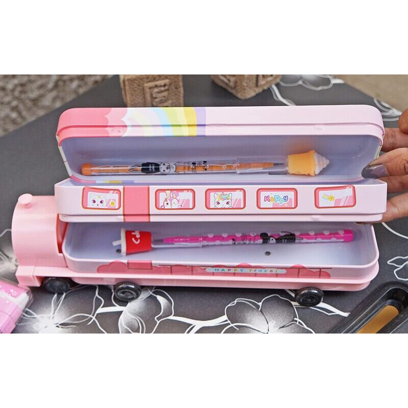 Picture of Kids Multifunctional Bus/train Metal Pencil Box 1ps 