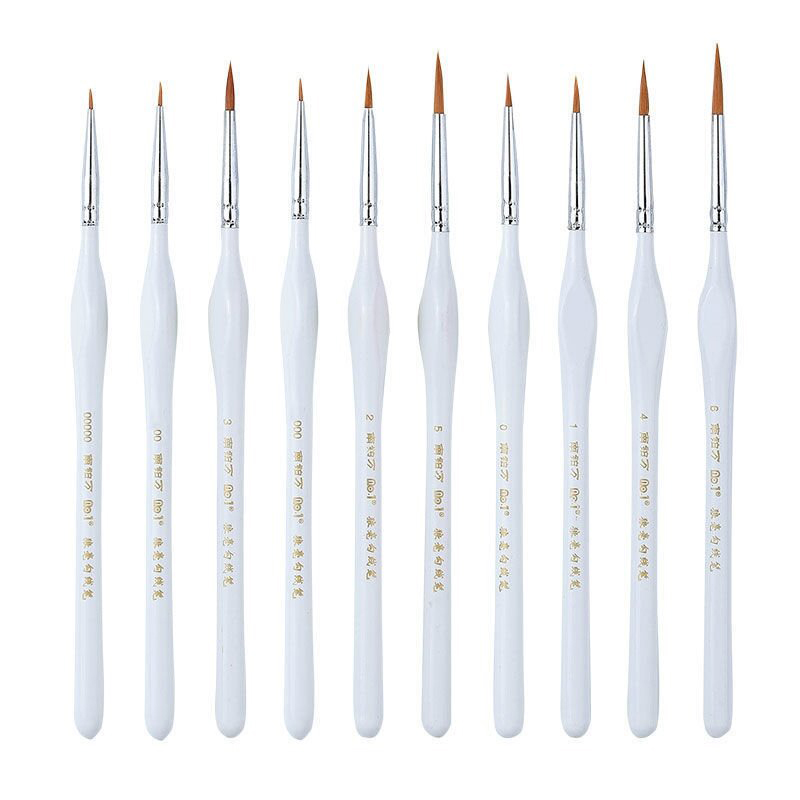 Picture of Keep smiling Artist Mini Detail liner 10pcs brush set White