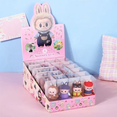 Picture of Labubu Cartoon Pencil Sharpener – Cute  Design | Kids & Students Gift Item (Random Design) Multicolor