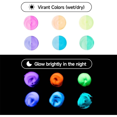 Picture of HIMI Glow in the Dark Jelly Gouache Paint Set – 6 Colors × 23 ml – Premium Glow Effect Art Paint for Students & Artists Multicolor
