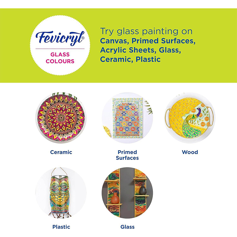 Picture of Fevicryl Glass Colour Kit (water Based) – 115 ml Multicolor