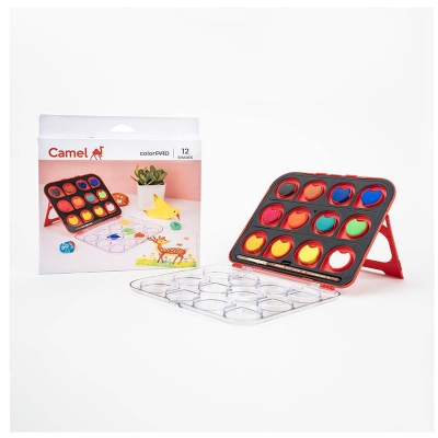 Picture of Camel ColorPad Watercolor Cake with Paint Brush | 12 & 24 Shade Set | Vibrant Colors | Portable Design for Outdoor Art & Competitions | Ideal for Students 