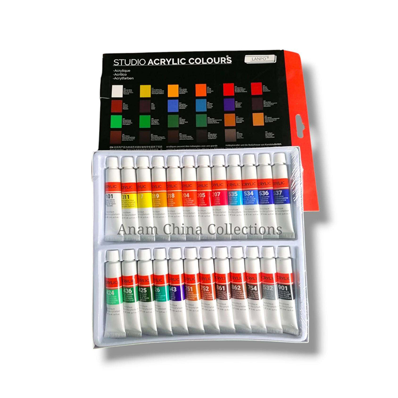 Picture of Lanpo 12 & 24 colors 12ml Acrylic Paints Artist Tubes Set for Children and Beginners 