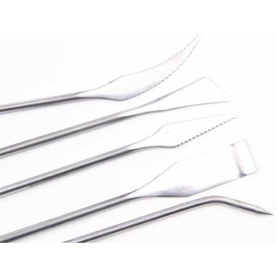 Picture of 5pcs/set of Stainless Steel Double-headed Carving Knife Clay Sculpture Tool Ceramic DIY Scraping Soft Pottery Modeling Tool steel 5ps