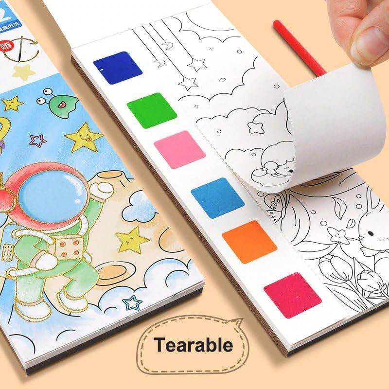 Picture of Watercolor Notepad For Kids, Including 20 Sheets And A Painting Brush In One Book Random 1model