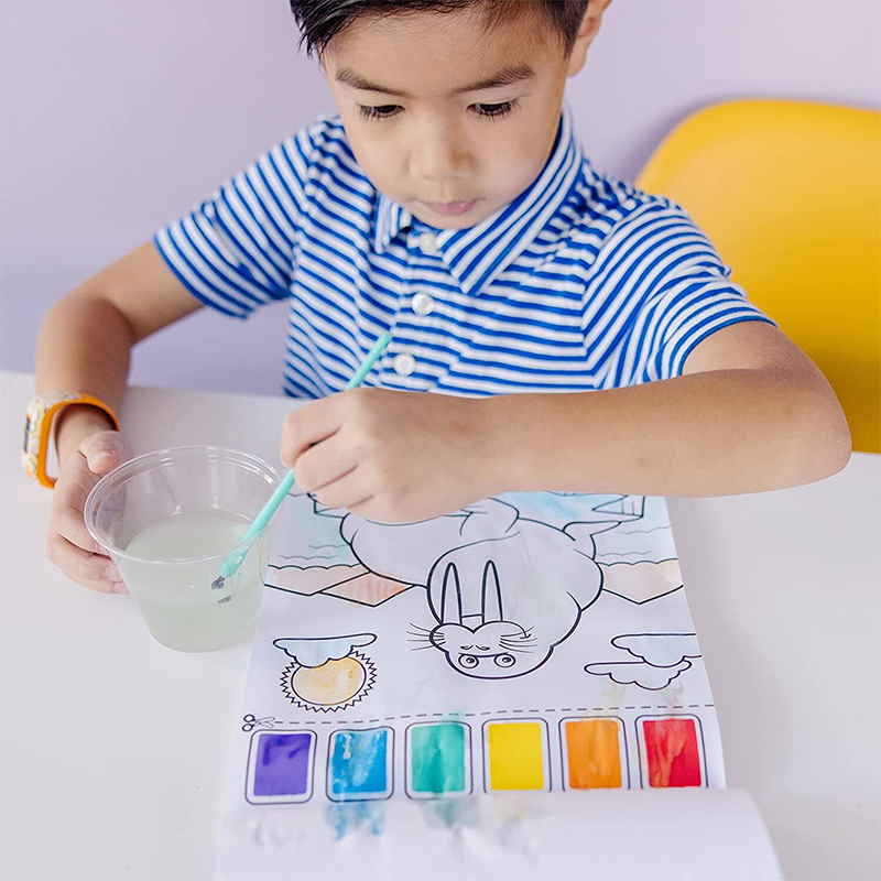 Picture of Watercolor Paper Coloring Books With Paint and Brush Drawing Book Blank Doodle Book Set 12 pages SHB-03