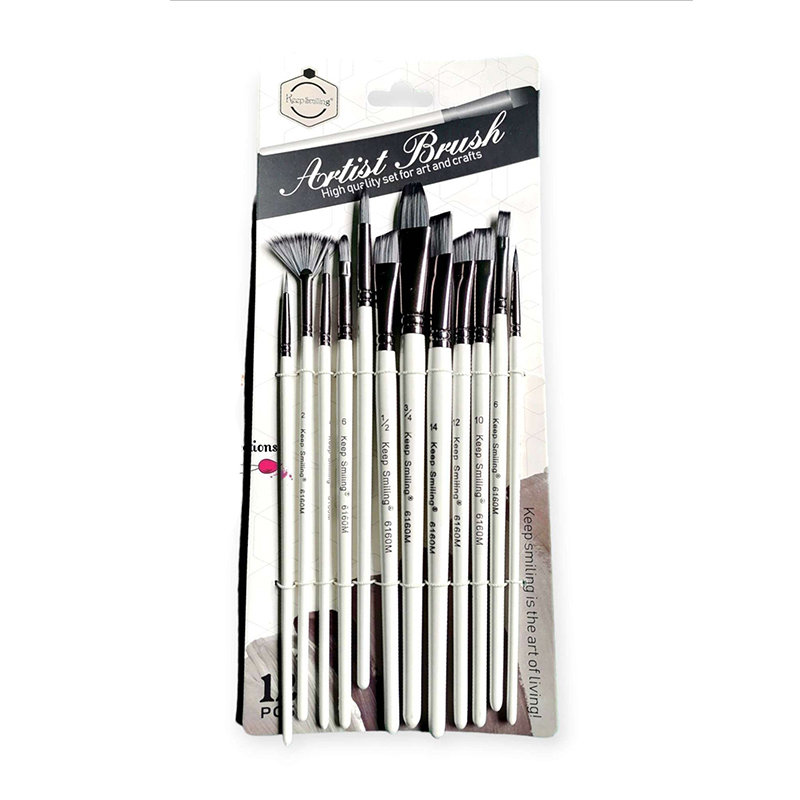 Picture of KeepSmiling 12 Pieces Synthetic Hair Watercolor Acrylic Oil Brush (6160M) 1set