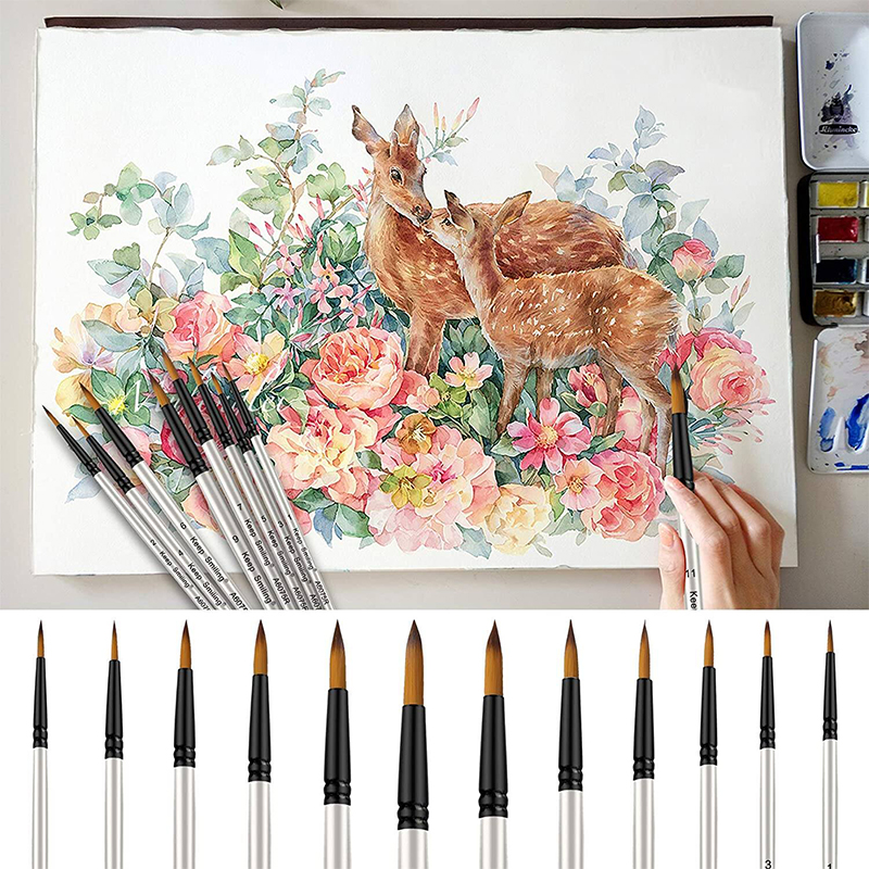 Picture of KeepSmiling Artist Brush Set 12pcs A6075R White