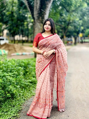 Picture of Hamim Fashion New Design Tant Boutiques Full Saree Embroidery Work (Tassels on the Achal)  - 13 Haat