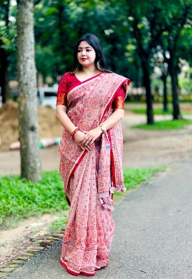 Picture of Hamim Fashion New Design Tant Boutiques Full Saree Embroidery Work (Tassels on the Achal)  - 13 Haat