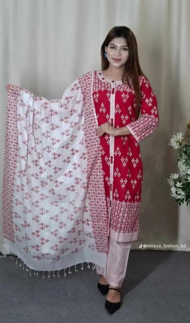 Picture of Hamim Fashion Cotton Stitched 3 piece