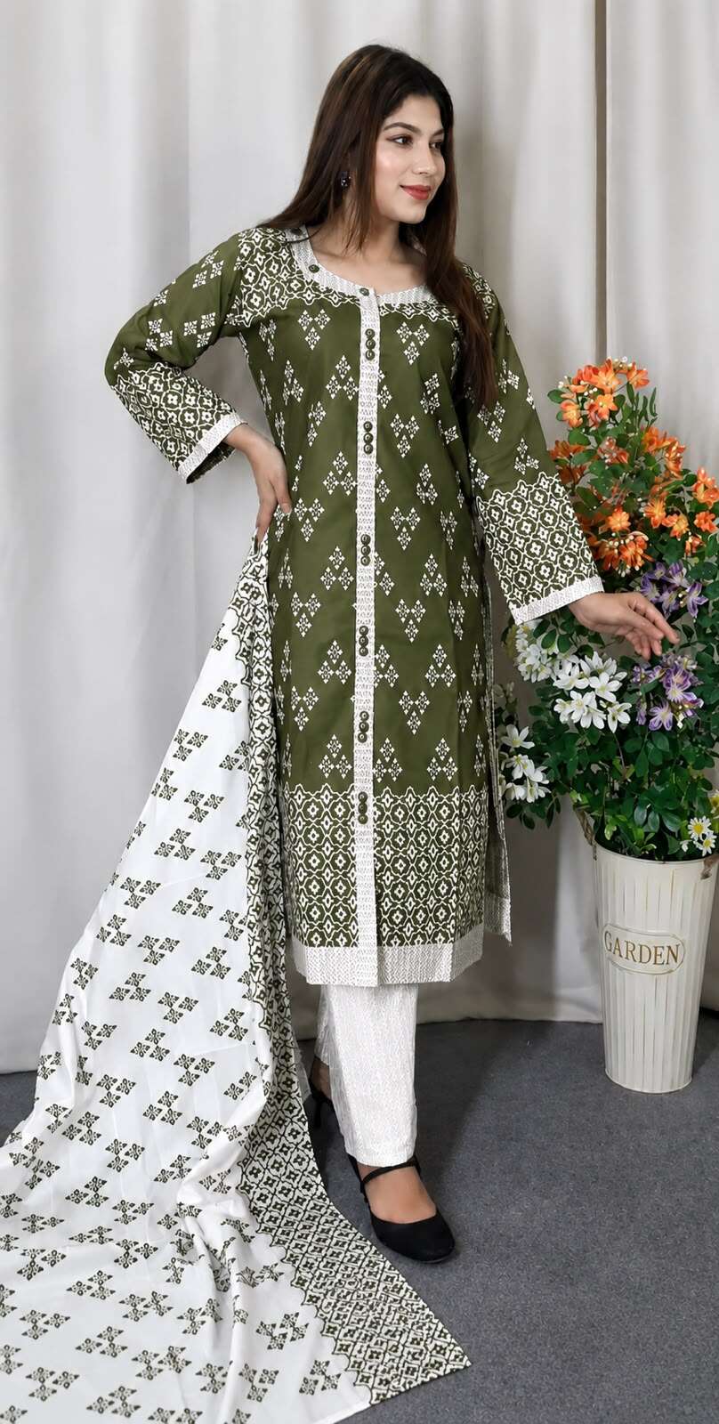 Picture of Hamim Fashion Cotton Stitched 3 piece