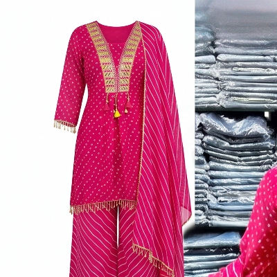 Picture of Women Hamim Fashion Georgette Sharara 3 Piece Dress Set