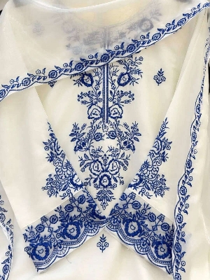 Picture of Hamim Fashion Pure Georgette with Heavy Embroidery work with Inner Salwar Pure Georgette with Embroidary work with inner Dupatta  - Multicolor