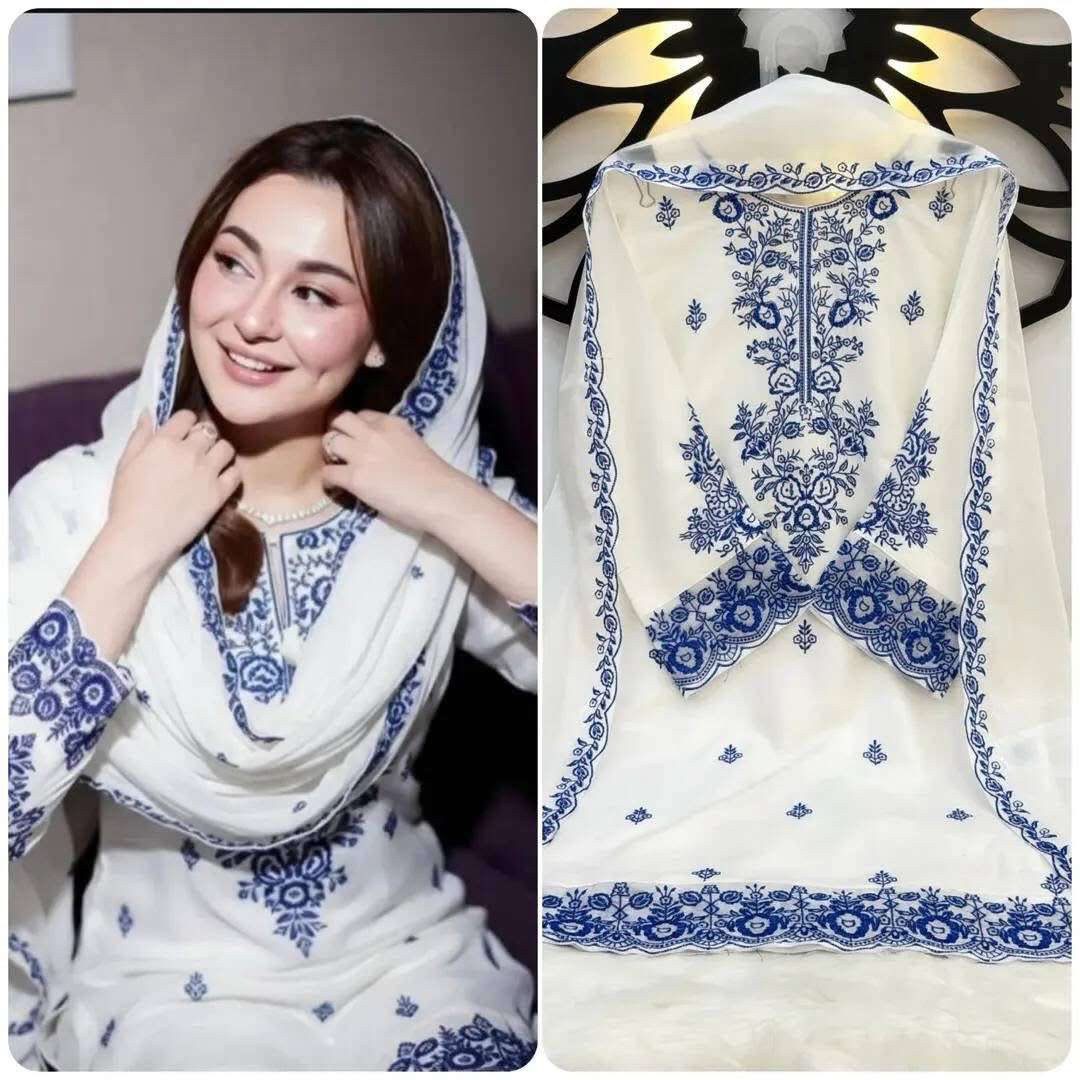 Picture of Hamim Fashion Pure Georgette with Heavy Embroidery work with Inner Salwar Pure Georgette with Embroidary work with inner Dupatta  - Multicolor