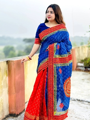 Picture of Hamim Fashion New Design Tant Boutiques Full Saree Embroidery Work  - 13 Haat