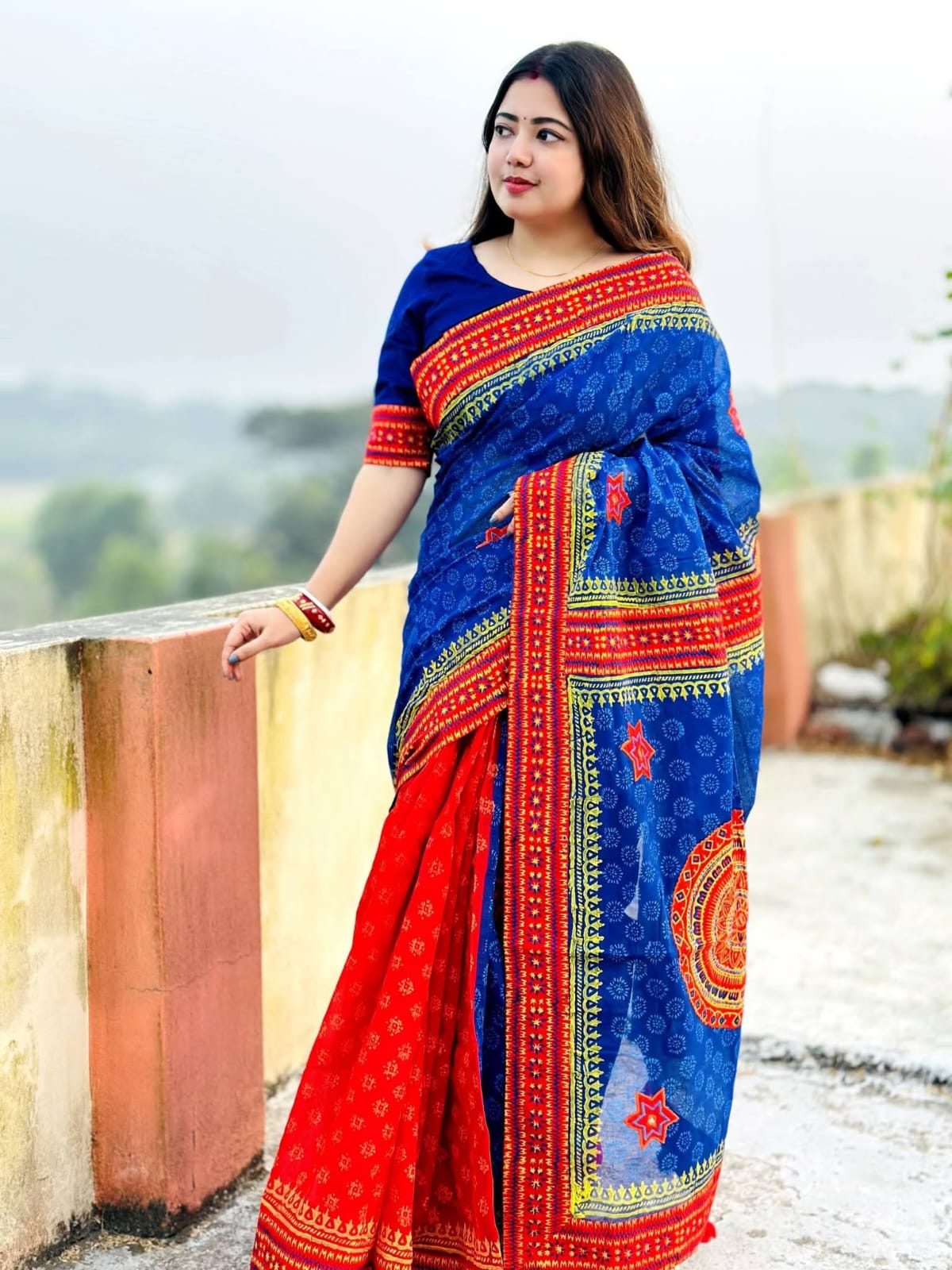 Picture of Hamim Fashion New Design Tant Boutiques Full Saree Embroidery Work (Tassels on the Achal)  - 13 Haat