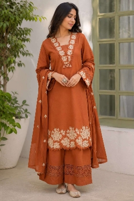 Picture of Hamim Fashion VIP Linen Stitched 3 piece with Embroidery Work  - Multicolor