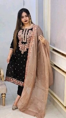 Picture of Hamim Fashion VIP Linen Stitched 3 piece with Embroidery Work