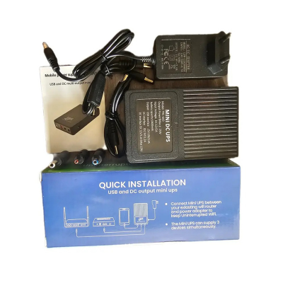 Picture of TRS Mini UPS 10400mAh (5V-9V-12V Output) with Adapter-Black