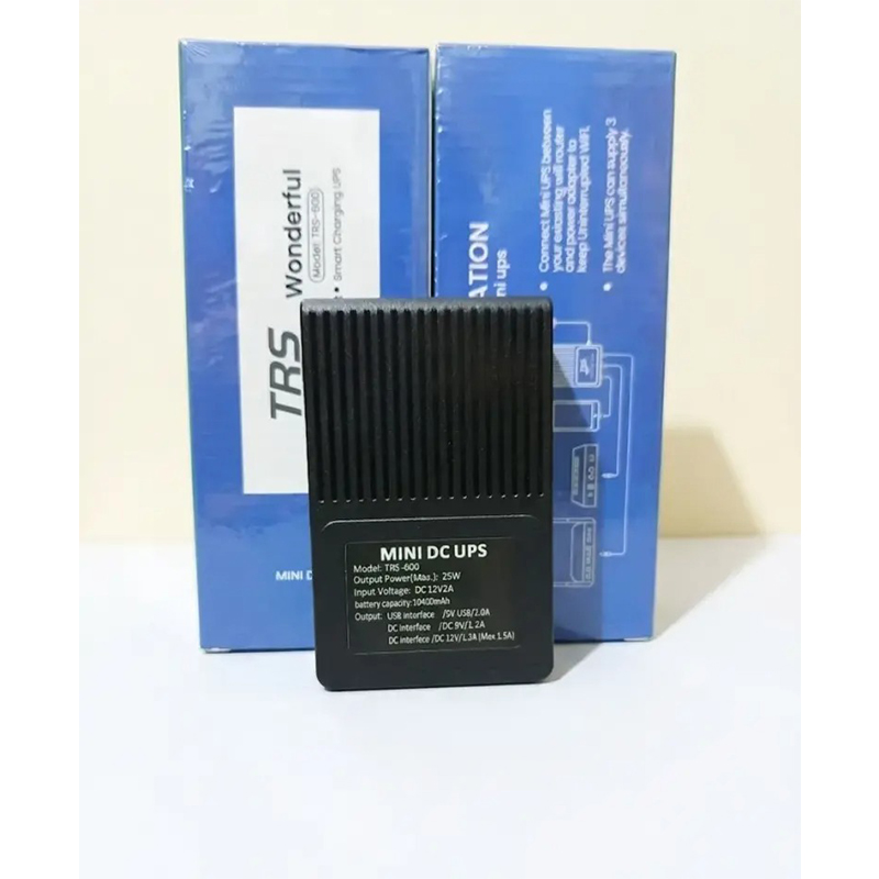 Picture of TRS Mini UPS 10400mAh (5V-9V-12V Output) with Adapter-Black